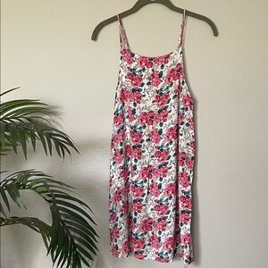 Vans Leila Pink and White Floral Mini Dress - Size Small